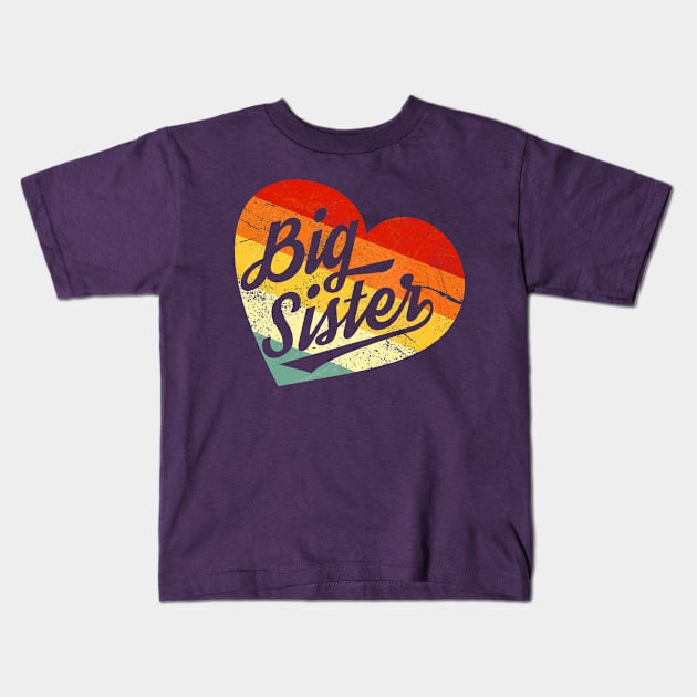 Retro Vintage Big Sister Kids T-Shirt by Jennifer